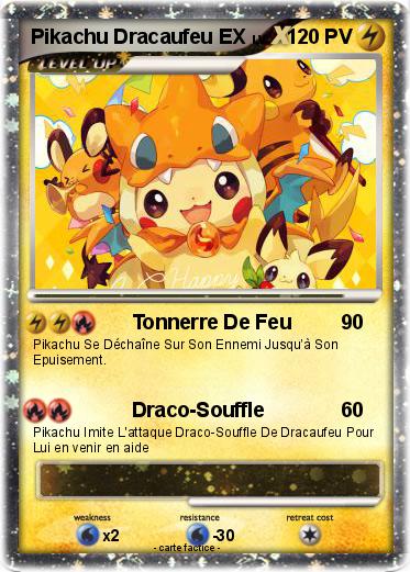 Pokemon Pikachu Dracaufeu EX