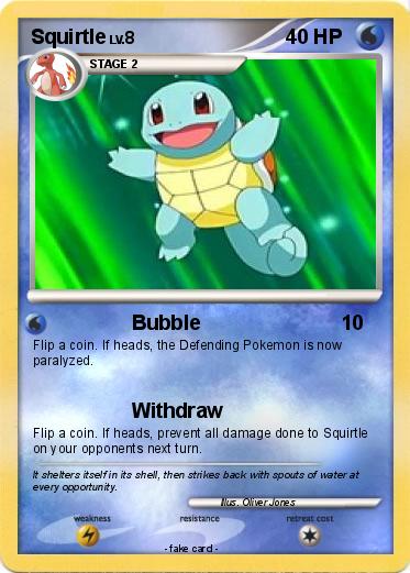 Pok mon Squirtle 269 269 Bubble My Pokemon Card