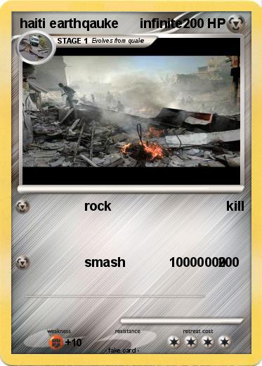 Pokemon haiti earthqauke      infinite