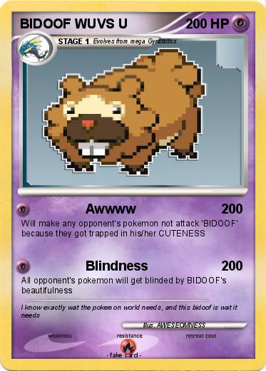 Pokemon BIDOOF WUVS U