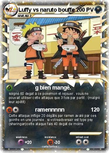 Pokemon Luffy vs naruto bouffe