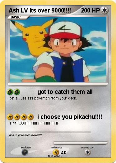 Pokemon Ash LV its over 9000!!!!