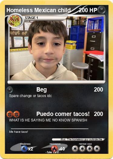 Pokemon Homeless Mexican child
