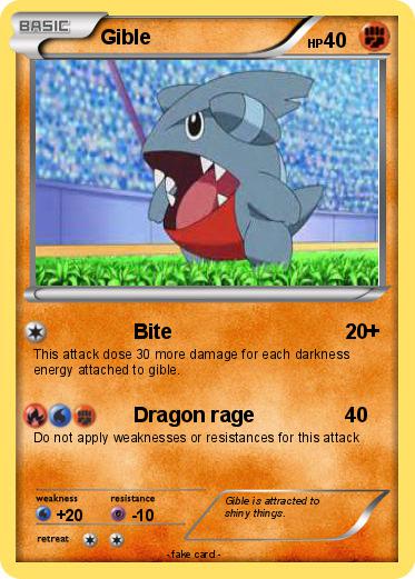 Pokémon Gible 120 120 - Bite - My Pokemon Card