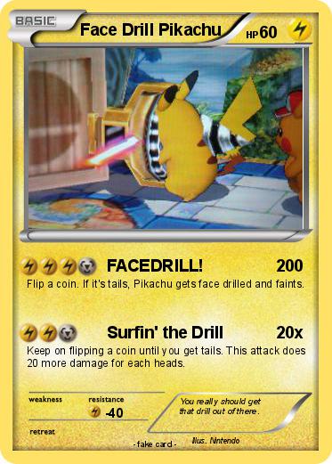 Pokemon Face Drill Pikachu