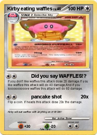 Pokemon Kirby eating waffles