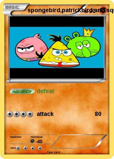 Pokemon spongebird,patrickbird and squidpig