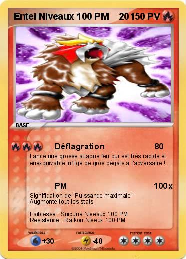 Pokemon Entei Niveaux 100 PM    20