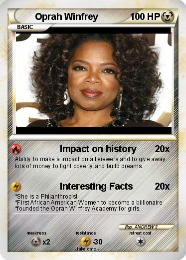 Pokémon Oprah Winfrey 10 10 - Impact on history - My Pokemon Card