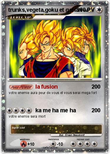 Pokemon trunks,vegeta,goku et gohan