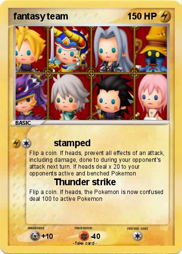 Pokemon fantasy team