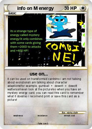 Pokemon info on M energy