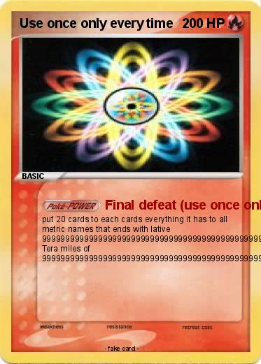 Pokemon Use once only every time