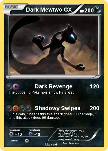 Pokemon Dark Mewtwo GX