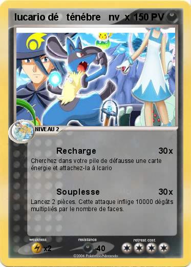 Pokemon lucario dé   ténébre   nv  x  