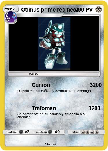 Pokemon Otimus prime red neon