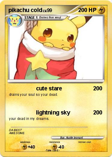 Pokemon pikachu cold