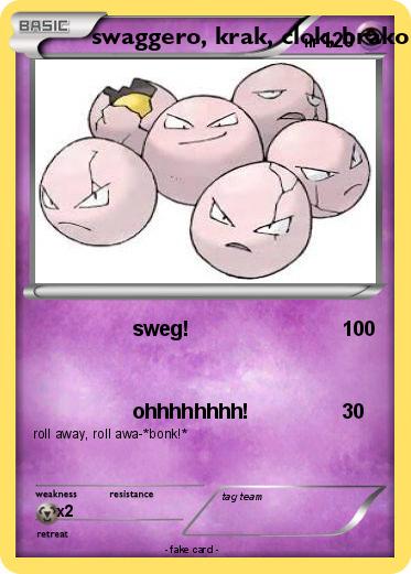Pokemon swaggero, krak, clok, brako, undercook, and blak eye