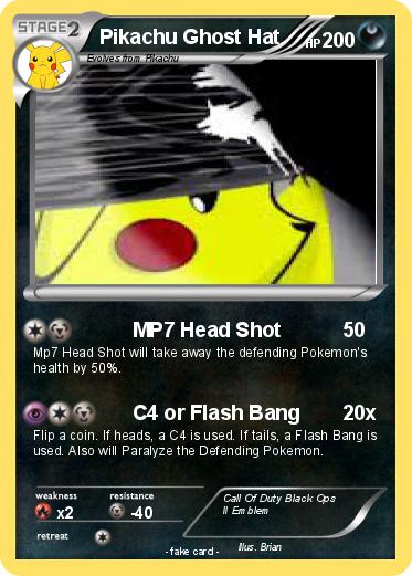 Pokemon Pikachu Ghost Hat