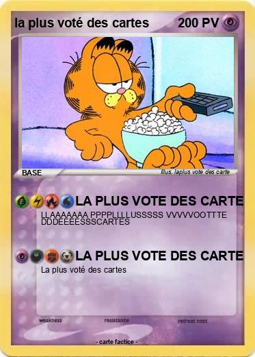 Pokemon la plus voté des cartes