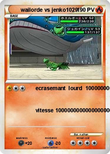 Pokemon wailorde vs jenko1029