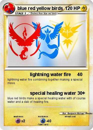 Pokemon blue red yellow birds