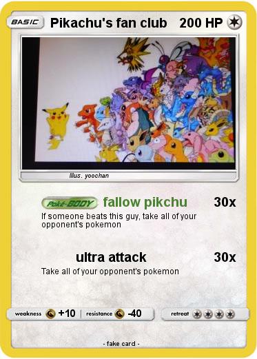 Pokemon Pikachu's fan club