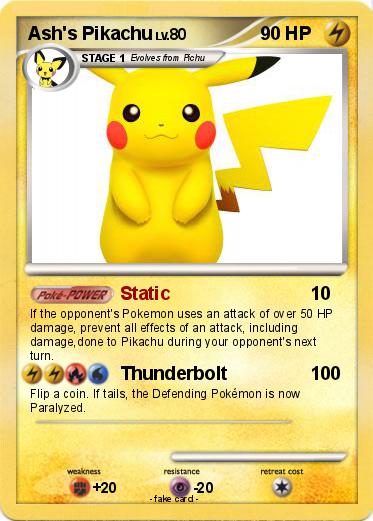 Pokemon Ash's Pikachu
