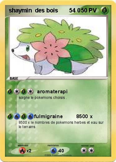 Pokemon shaymin  des bois       54 0 