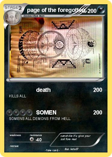 Pokemon page of the foregotten