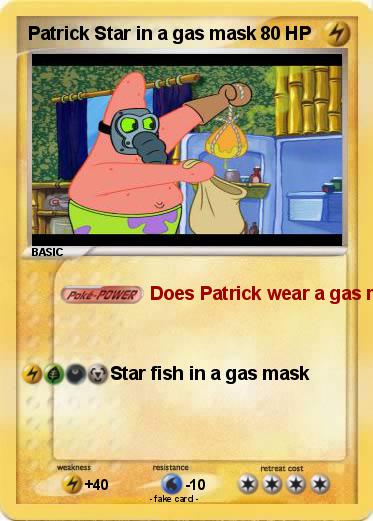 Pokemon Patrick Star in a gas mask