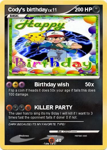 Pokemon Cody's birthday