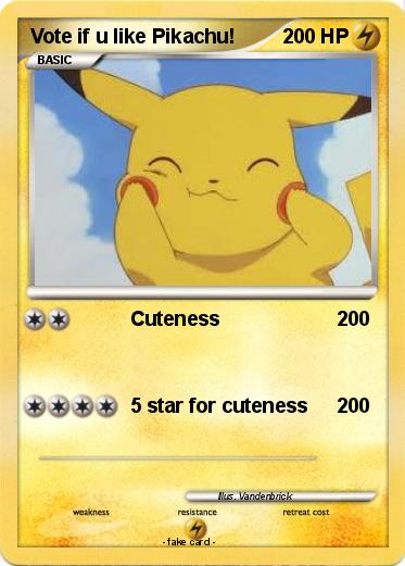 Pokemon Vote if u like Pikachu!