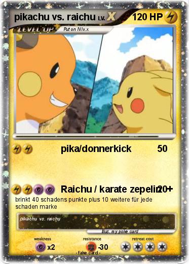 Pokemon pikachu vs. raichu