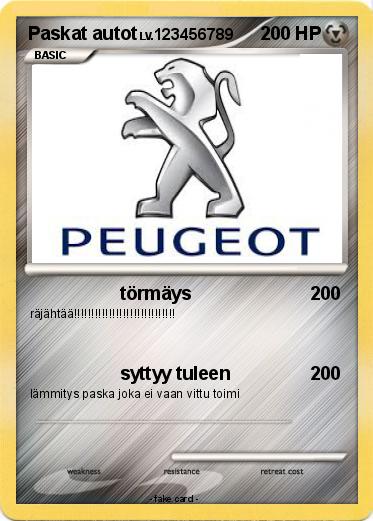 Pokemon Paskat autot