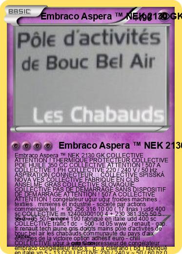 Pokemon Embraco Aspera ™ NEK 2130 GK COLLECTIVE