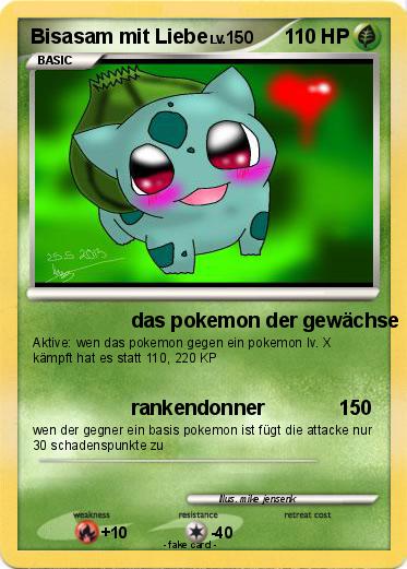 Pokemon Bisasam mit Liebe