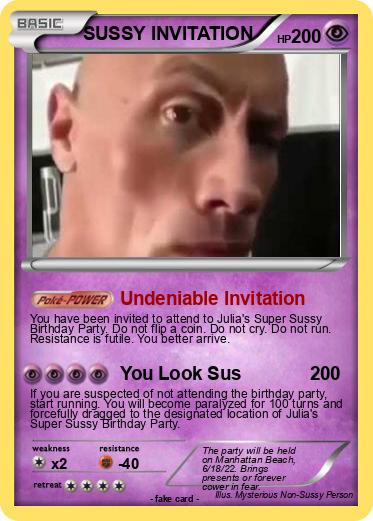 Pokemon SUSSY INVITATION