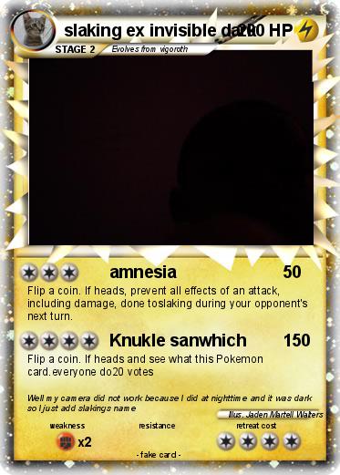 Pokemon slaking ex invisible dark