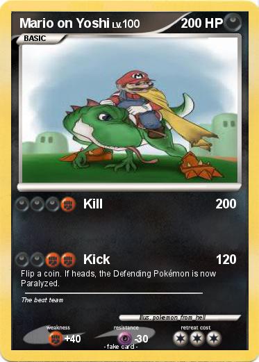 Pokemon Mario on Yoshi