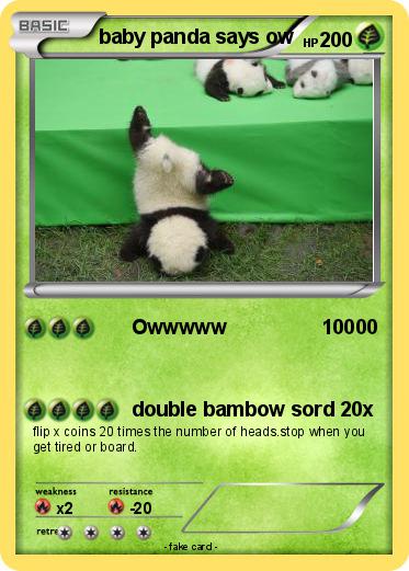 Pokemon baby panda says ow