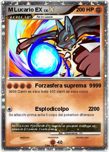 Pokémon M Lucario EX 5 5 - Forzasfera suprema 9999 - My Pokemon Card