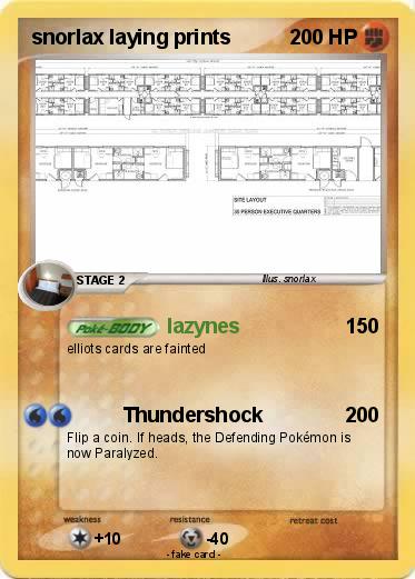 Pokemon snorlax laying prints