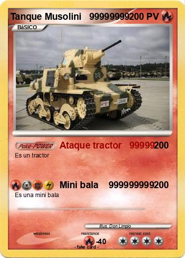 Pokemon Tanque Musolini   99999999