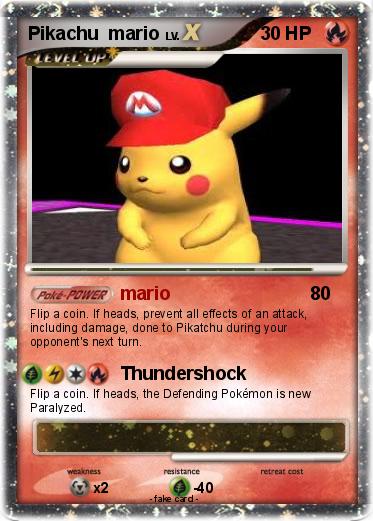 Pokémon Pikachu mario 3 3 - mario - My Pokemon Card