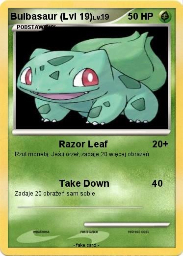 Pokemon Bulbasaur (Lvl 19)