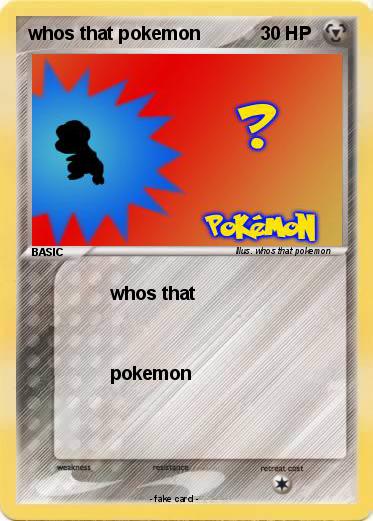 Pokemon whos that pokemon