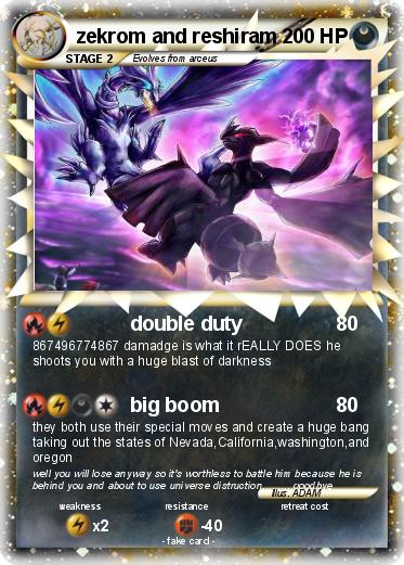 Pokemon zekrom and reshiram