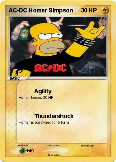 Pokémon AC DC Homer Simpson - Agility - My Pokemon Card