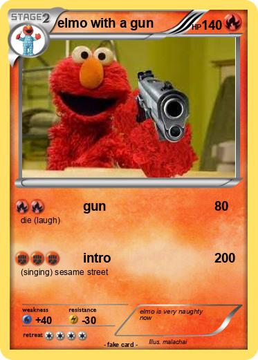 Pokemon elmo with a gun